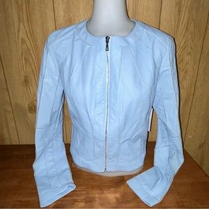 NWT Guess Blue Moto Faux Leather Jacket Size M